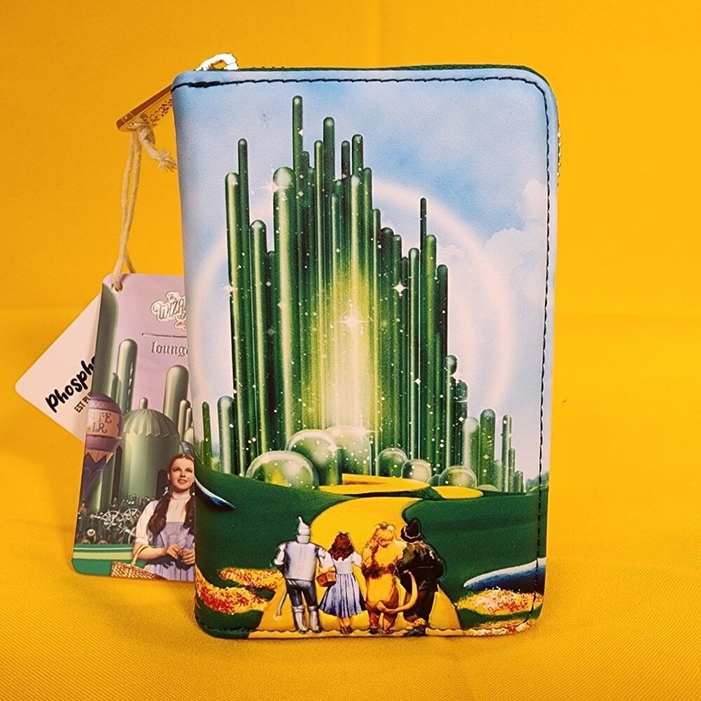 Loungefly Wizard of Oz Emerald City Glow in the Dark Zip Around Wallet NEW